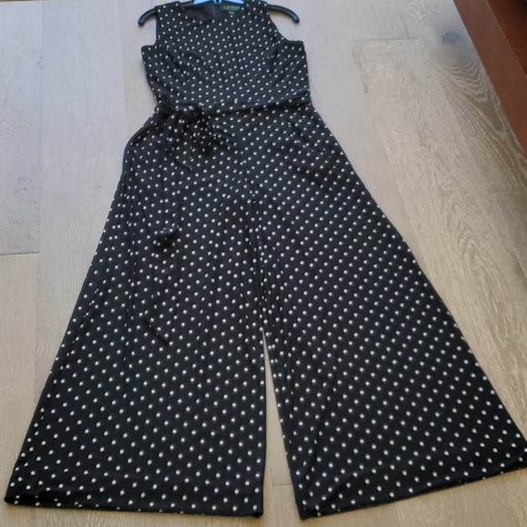 Black Ralph Lauren polka-dot jumpsuit - Picture 5 of 6
